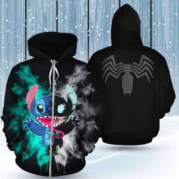 Venom Stitch 3D Printed Hoodie/Zipper Hoodie