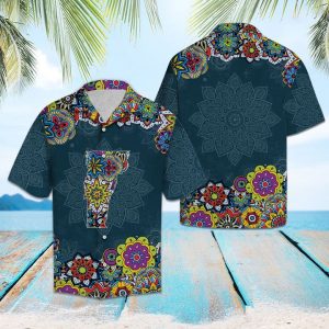 Vermont Mandala Hawaiian Shirt Summer Button Up