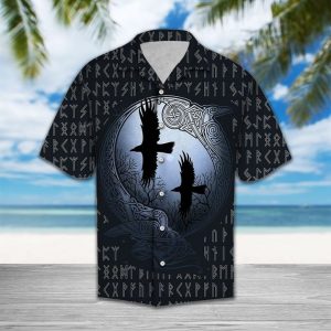 Viking Ravens Hawaiian Shirt Summer Button Up