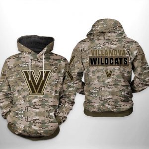 Villanova Wildcats NCAA Camo Veteran 3D Printed Hoodie/Zipper Hoodie