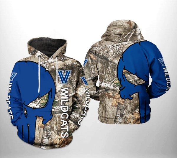 Villanova Wildcats NCAA Camo Veteran Hunting 3D Printed Hoodie/Zipper Hoodie
