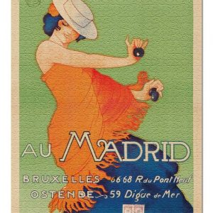 Vintage Au Madrid Poster Jigsaw Puzzle Set