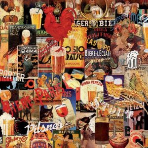 Vintage Beer Collage Jigsaw Puzzle Set