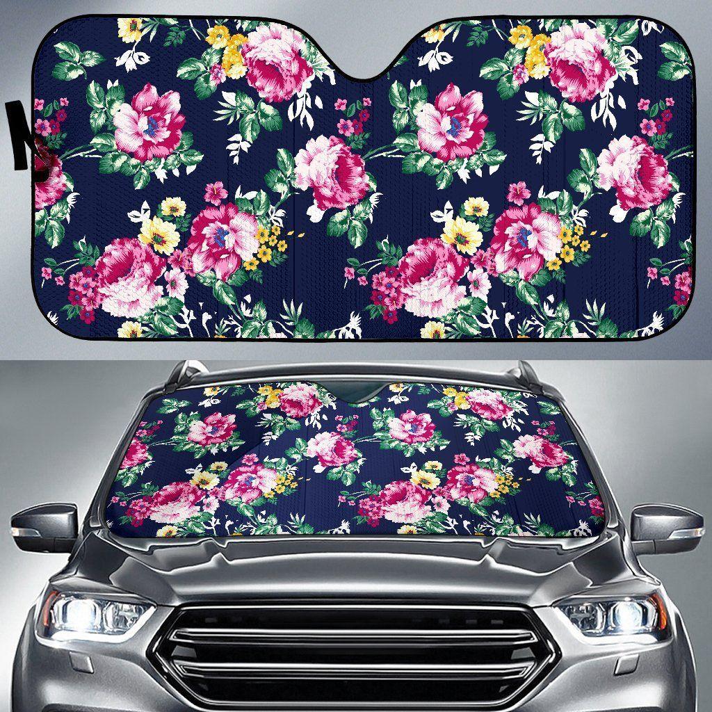 Vintage Blossom Floral Car Auto Sun Shade Vintage Blossom Floral Car Auto Sun Shade