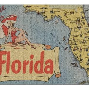Vintage Come To Florida Jigsaw Puzzle Set