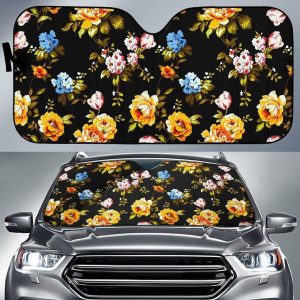 Vintage Floral Flower Car Auto Sun Shade