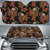Vintage Floral Skull Car Auto Sun Shade