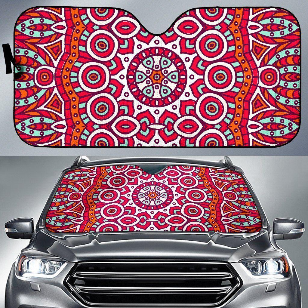 Vintage Indian Mandala Car Auto Sun Shade Vintage Indian Mandala Car Auto Sun Shade