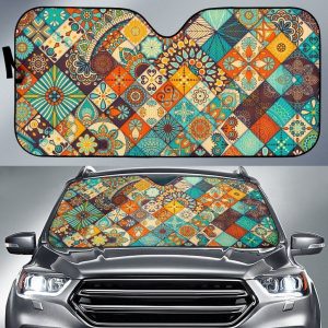 Vintage Mandala Bohemian Car Auto Sun Shade
