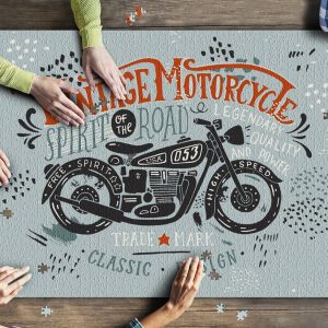 Vintage Motorcycle Spirit Of The Road Jigsaw Puzzle Set