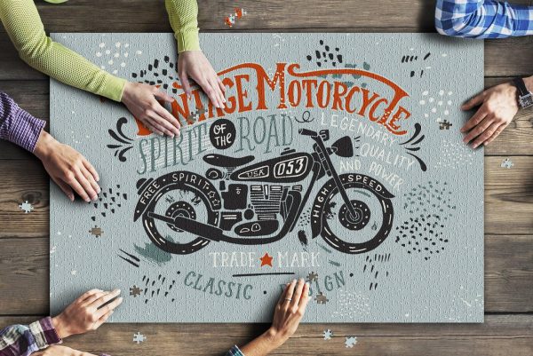 Vintage Motorcycle Spirit Of The Road Jigsaw Puzzle Set
