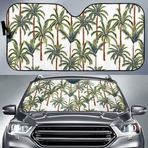 Vintage Palm Tree Beach Car Auto Sun Shade