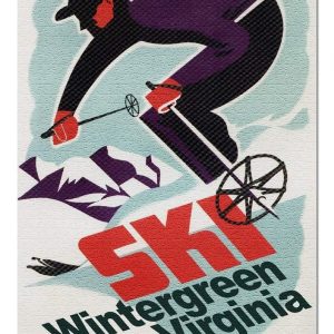 Vintage Skier Wintergreen Jigsaw Puzzle Set