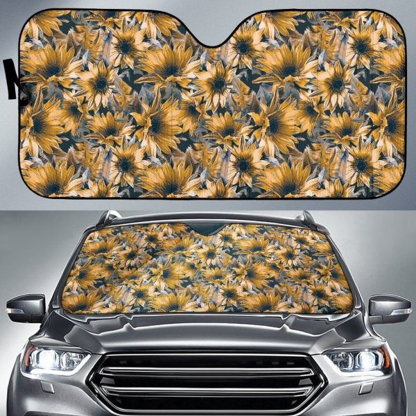 Vintage Sunflower Car Auto Sun Shade