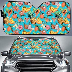 Vintage Tropical Fruits Car Auto Sun Shade