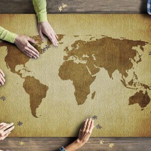 Vintage World Map Jigsaw Puzzle Set
