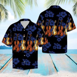 Violin For Vacation Hawaiian Shirt Summer Button Up