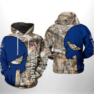 Virginia Cavaliers NCAA Camo Veteran Hunting 3D Printed Hoodie/Zipper Hoodie