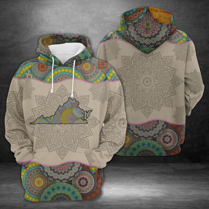 Virginia Mandala 3D Printed Hoodie/Zipper Hoodie Virginia Mandala 3D Printed Hoodie/Zipper Hoodie