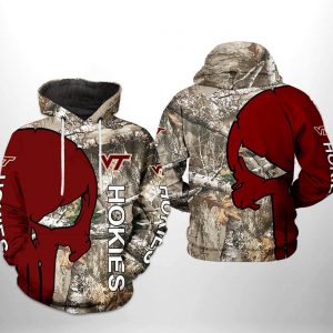 Virginia Tech Hokies NCAA Camo Veteran Hunting 3D Printed Hoodie/Zipper Hoodie