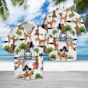Vizsla Vacation Hawaiian Shirt Summer Button Up