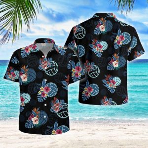 Volleyball Hawaiian Shirt Summer Button Up