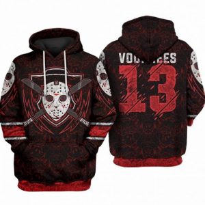 Voorhees 13 Sublimation Red Pattern 3D Printed Hoodie/Zipper Hoodie