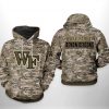 Wake Forest Demon Deacons NCAA Camo Veteran 3D Printed Hoodie/Zipper Hoodie