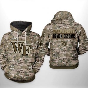 Wake Forest Demon Deacons NCAA Camo Veteran 3D Printed Hoodie/Zipper Hoodie
