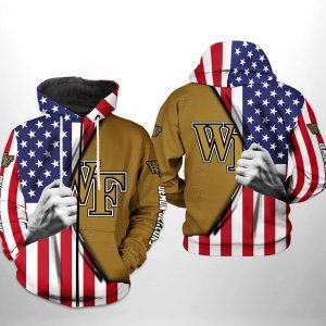 Wake Forest Demon Deacons NCAA US Flag 3D Printed Hoodie/Zipper Hoodie