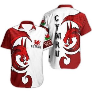 Wales Hawaiian Shirt Summer Button Up