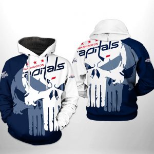 Washington Capitals NHL Team Skull 3D Printed Hoodie/Zipper Hoodie