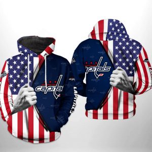 Washington Capitals NHL US FLag 3D Printed Hoodie/Zipper Hoodie