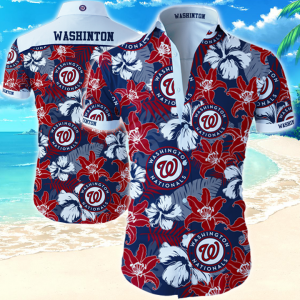 Washington Nationals Hawaiian Shirt Summer Button Up