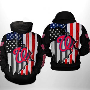 Washington Nationals MLB US Flag 3D Printed Hoodie/Zipper Hoodie
