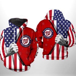 Washington Nationals MLB US Flag 3D Printed Hoodie/Zipper Hoodie