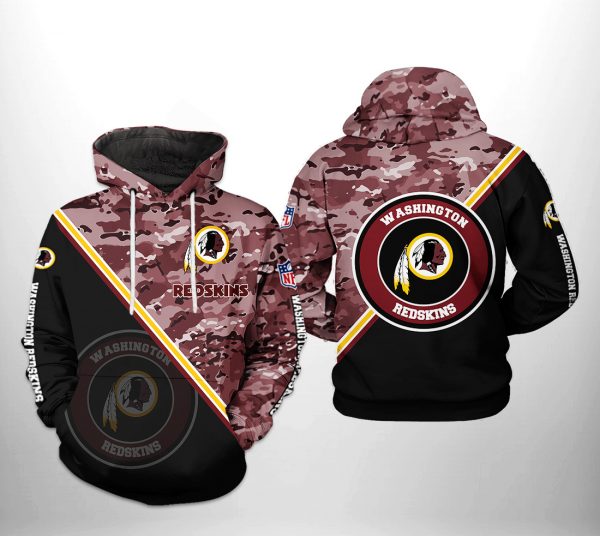 Washington Redskins NFL Camo Team 3D Printed Hoodie/Zipper Hoodie