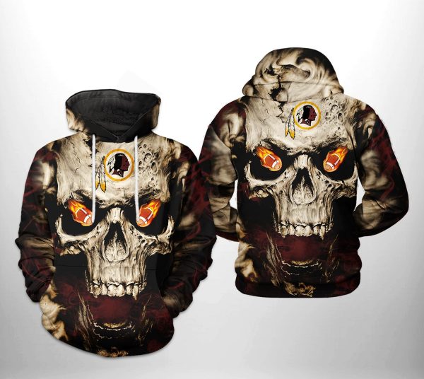 Washington Redskins NFL Skull Team 3D Printed Hoodie/Zipper Hoodie