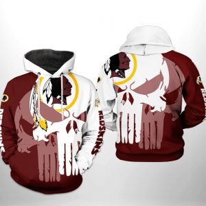 Washington Redskins NFL Team Skull 3D Printed Hoodie/Zipper Hoodie