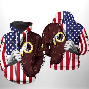 Washington Redskins NFL US Flag Team 3D Printed Hoodie/Zipper Hoodie