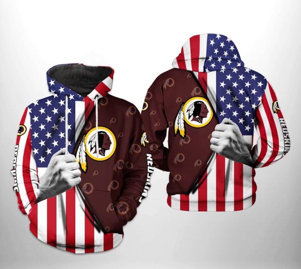 Washington Redskins NFL US Flag Team 3D Printed Hoodie/Zipper Hoodie
