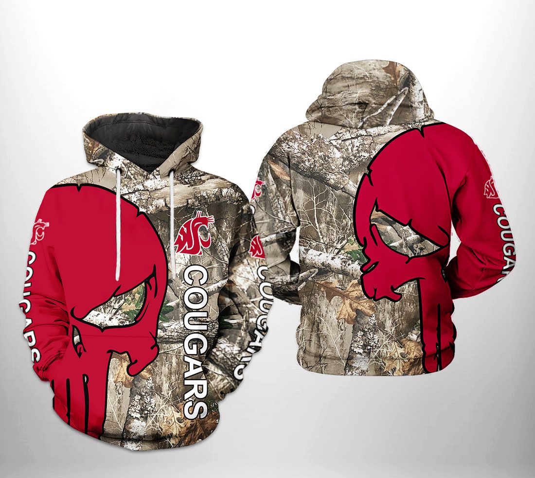 Washington State Cougars NCAA Camo Veteran Hunting 3D Printed Hoodie/Zipper Hoodie Washington State Cougars NCAA Camo Veteran Hunting 3D Printed Hoodie/Zipper Hoodie
