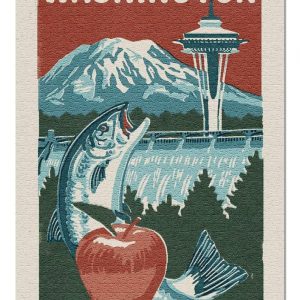 Washington State Fish And Apple Jigsaw Puzzle Set