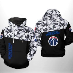 Washington Wizards NBA Camo Veteran Team 3D Printed Hoodie/Zipper Hoodie