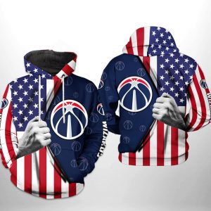 Washington Wizards NBA US Flag Team 3D Printed Hoodie/Zipper Hoodie