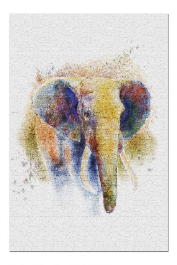 Water Painting Elephant Jigsaw Puzzle Set