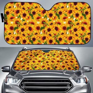 Watercolor Sunflower Car Auto Sun Shade