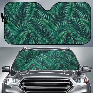 Watercolor Tropical Leaf Car Auto Sun Shade