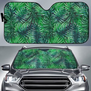 Watercolor Tropical Leaves Car Auto Sun Shade