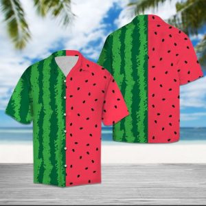 Watermelon Hawaiian Shirt Summer Button Up